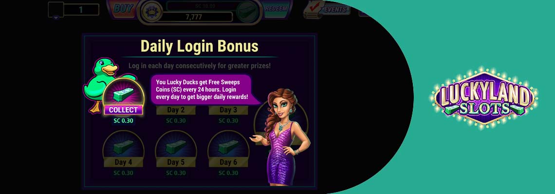LuckyLand Slots Daily Login Bonus