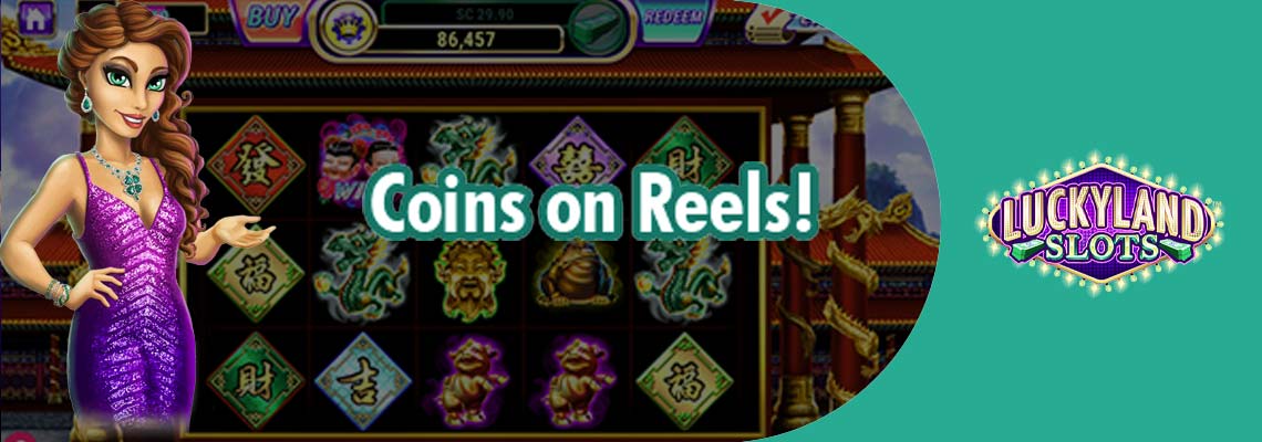 LuckyLand Slots Coins on Reels
