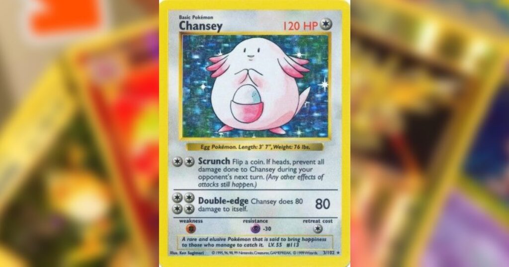 pokemon Chansey 3 1st Edition Shadowless Base Set Card