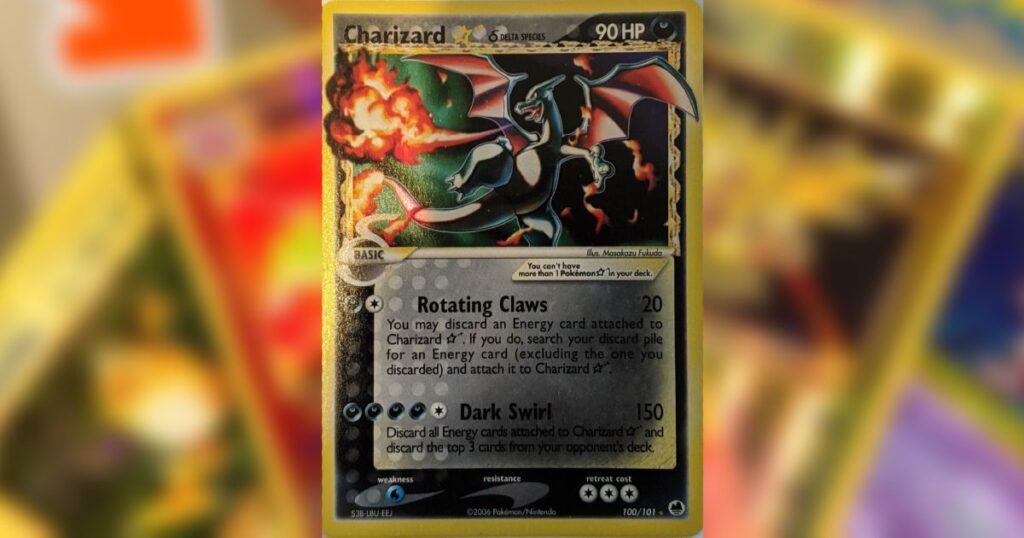 pokemon Charizard Gold Star Holo Dragon Frontiers Card