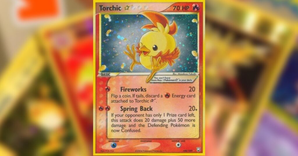 pokemon Torchic Gold Star Holo Team Rocket Returns Card